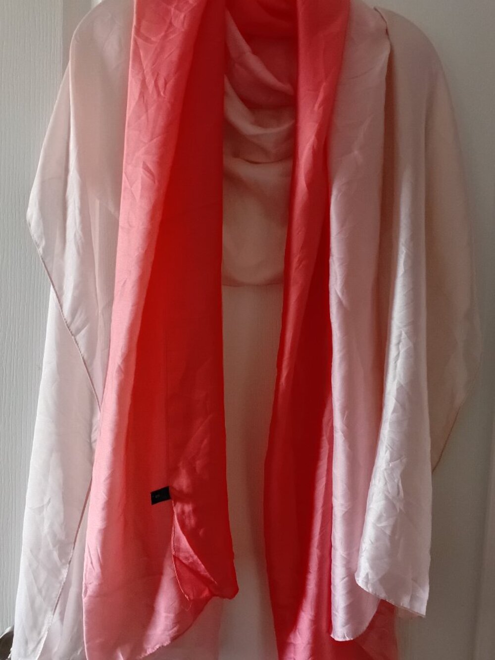 LARGE Silk Peach Ombre Silk Scarf/Shawl
